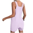 thumbnail image 4 of Kcodviy Short Rompers for Women Loose Rompers for Women Summer Casual Button Rompers Linen Romper Overalls Jumpsuit Shorts Button Plus Size Jumpsuit for Women Rompers, 4 of 5