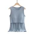 thumbnail image 2 of Sentmoon Camisole de Maternité Surdimensionnée à Col Rond Extensible Chandails d'Allaitement pour l'Allaitement Couleur Unie Sans Manches à Bretelles Spaghetti Chandails d'Allaitement pour Femmes Tendance pour le Bureau Bleu TTG, 2 of 4