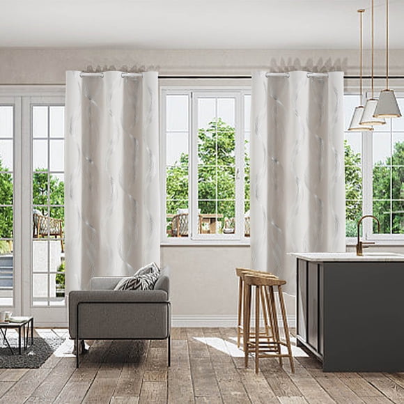 Uscallm Blackout Curtains For Bedroom 63 Inch Wide X 52 Inch Long Curtain Panel Pair Sound Insulating Room Darkening Thermal Insulated Elegant Window Drapes