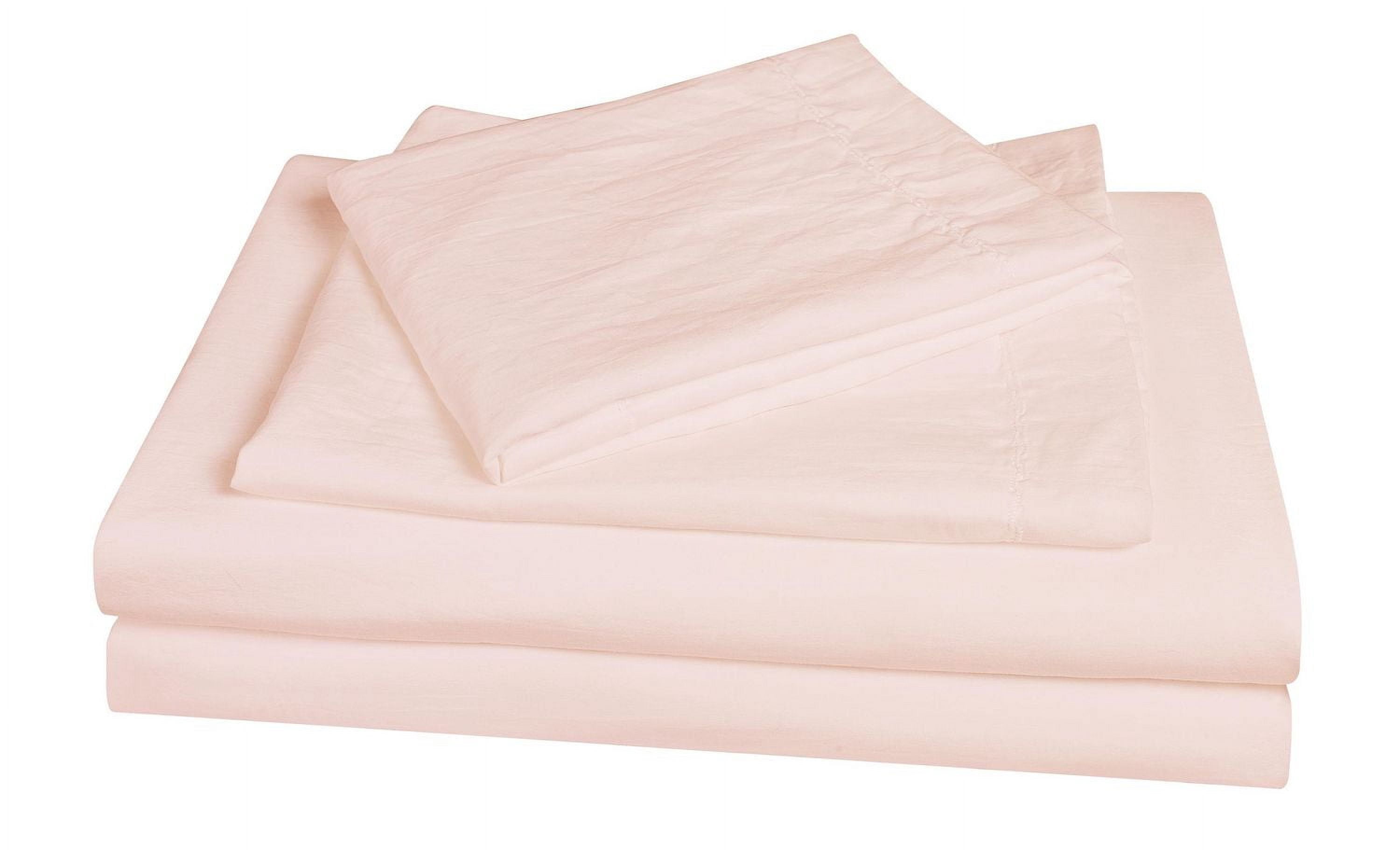 Swift Home Ensemble housse de couette ultra douce prélavée à texture froissée, unie, Rose poudré, Très grand lit
