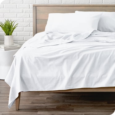 Bare Home Flannel Sheet Set - 100% Cotton - Deep Pocket - Twin, White, 3-Pieces