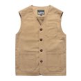 thumbnail image 4 of Youkk Gilet Classique et Polyvalent avec Poches Multiples Kaki M 5Set, 4 of 6