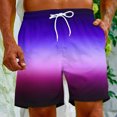thumbnail image 2 of FAIWAD Mens Gradient Shorts Quick Dry Elastic Waist Beach Shorts Workout Sports Lightweight Sweatpant, 2 of 9