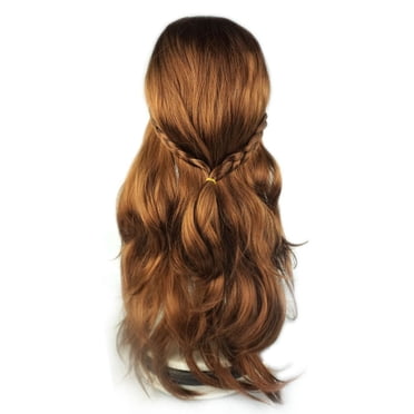 Deluxe Anna Wig Brown Synthetic Hair Princess Wig Cosplay Halloween Princess Hair Wig Fits Kids Women