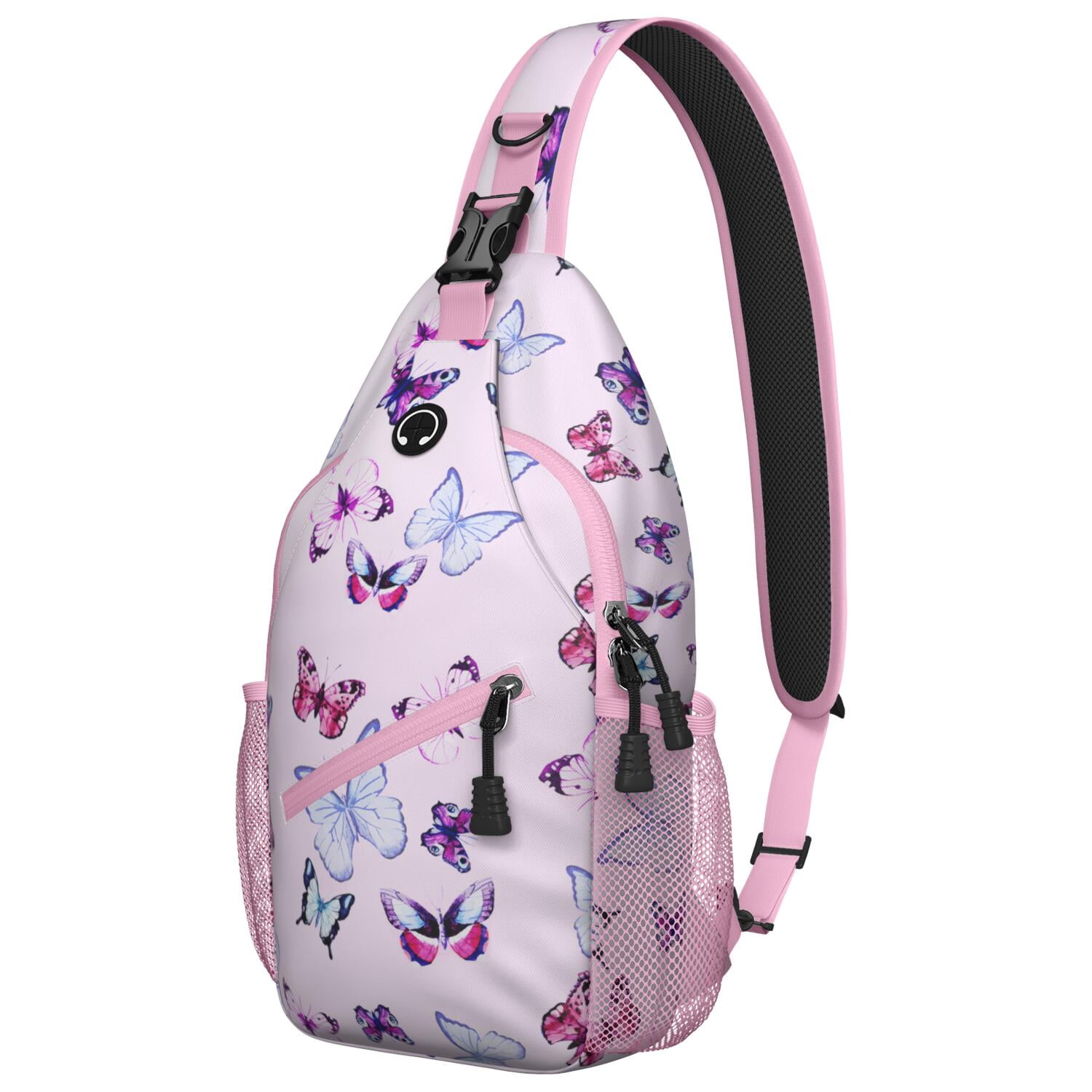 Polar Bear Sling Backpack - Winter-Themed Artistic Bear Pattern, Multi-Functional Anti-Theft Pack for Outdoor Adventures & Hiking