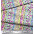 thumbnail image 2 of Soimoi Brown polyester Crepe Fabric Circle & Cross Geometric Print Fabric by Yard 52 Inch Wide, 2 of 4