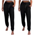 thumbnail image 1 of FAIWAD Womens Cinch Bottom Sweatpants 2PC High Waisted Drawstring Fleece Baggy Jogger Workout Trousers, 1 of 7