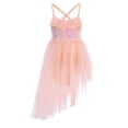 thumbnail image 2 of Jizyo Robe de Danse Lyrique à Sequins pour Filles Robe Tutu de Ballet Dos Croisé Justaucorps de Gym une Pièce Tenues de Danse Orange G, 2 of 7