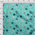 thumbnail image 3 of oneOone Cotton Flex Turquoise Blue Fabric Galaxy Sewing Craft Projects Fabric Prints By Yard 40 Inch Wide, 3 of 4