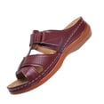thumbnail image 3 of Womens Orthopedic Slippers Walking Slip on Sandals Comfortable Leather Wide Open Toe Platform Wedge Slides, 3 of 4