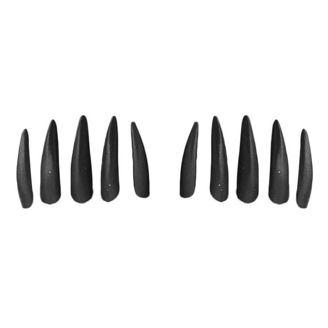 10Pcs Halloween Witch False Nail Tips Zombie Cosplay Full Cover Stiletto Nails Artificial Nails