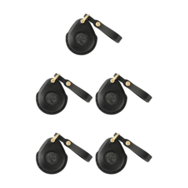Decodeary Stylish PU Leather Key Cover for Motorcycle Boyfriend Black Black 5Set