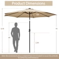 thumbnail image 2 of Costway 10 FT 112 LED Solar-Lighted Patio Table Market Umbrella Crank Tilt Outdoor Beige, 2 of 10