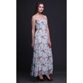 thumbnail image 3 of Bimba Feuilles Sèches et Chardonneret Doré Bimba Imprimée Robe Fluide à Bretelles Spaghetti Froncée pour Femmes - X-Grand, 3 of 7