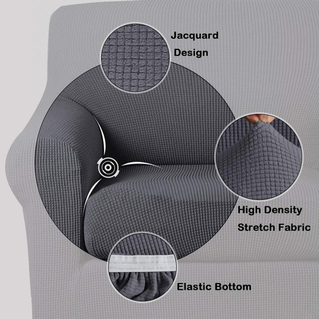 yingyy Stretch Recliner Chair Slipcover Elastic Full Coverage Solid Washable Furniture Protector Color Sofa Cover Replacement for LAZBOY, Carbon Grey