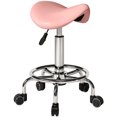 thumbnail image 1 of HOMCOM Saddle Stool Adjustable Rolling Salon Chair Pink, 1 of 10