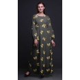 thumbnail image 4 of Bimba Robe Maxi à Manches Longues pour Femmes en Georgette Mousse avec Papillons et Papillons Imprimés, Taille Élastique - Très Petit, 4 of 5