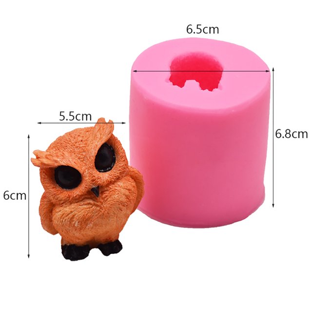 Fondant Silicone 3D Owl Candle Fondant Silicone Reusable For Cake Decorating Chocolate Fondant Candy