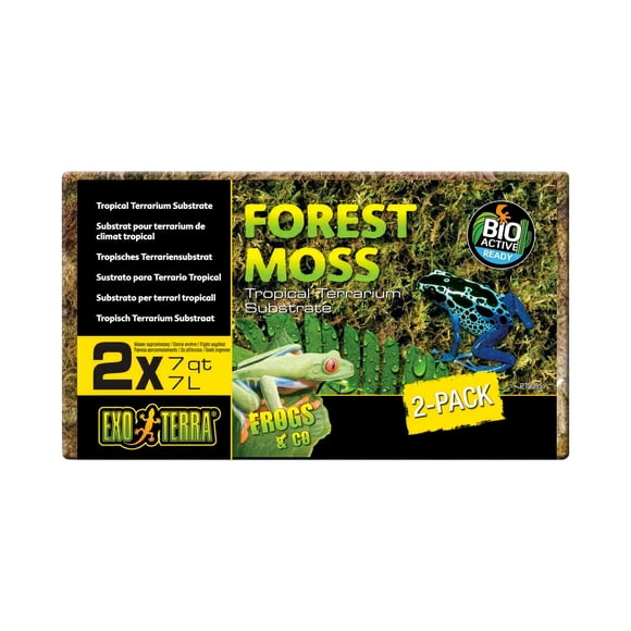 Exo Terra Substrat en mousse forestière naturelle pour terrariums de reptiles et d’amphibiens, 2 x 7 qt (2 x 7 L)