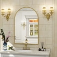 thumbnail image 4 of BEAUTYPEAK 20"x 30" Bathroom Mirror Wall Vanity Arched Mirror, Gold, 4 of 8