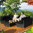 thumbnail image 1 of Costway 7PCS Patio Rattan Sofa Set Sectional Conversation Furniture Set Garden Black, 1 of 10