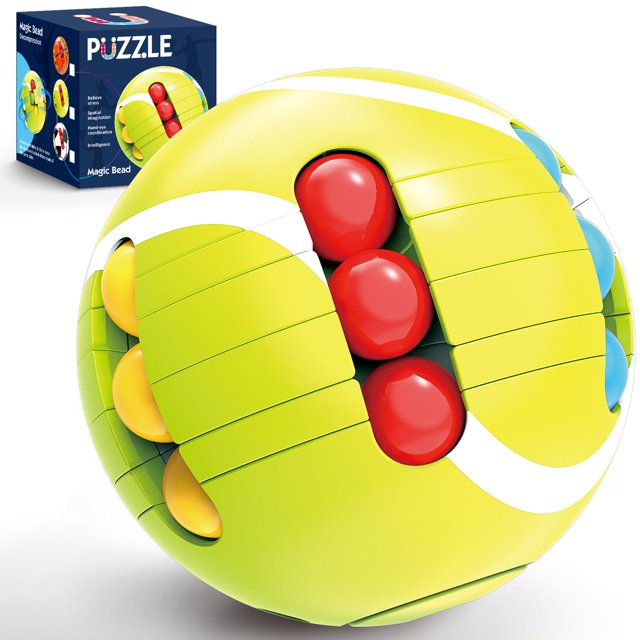 WJCA 3D Puzzle Ball Brain Teaser, Logic Thinking Travel Game for Kids & Adults, Portable Educational Toy for Stress Relief & Skill Development,Tennis shape