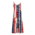 thumbnail image 4 of Fridja Liquidation Robe T-Shirt Drapeau Américain Été pour Femmes Imprimé Sans Manches Col Rond Robe Décontractée Robes Mode Urbaine (Rouge, M), 4 of 5