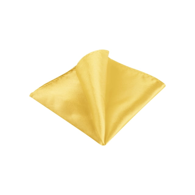 INSPIRE CHIC Men's Pocket Square Solid Color Handkerchiefs Self-folded For Wedding Party Light Yellow One Size