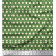 thumbnail image 1 of Soimoi Green polyester Crepe Fabric Artistic Flower & Dots Decor Fabric Printed Yard 42 Inch Wide, 1 of 3