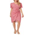 thumbnail image 1 of Robe Midi à Imprimé Floral avec Manches Courtes et Col en V pour Femmes, 1 of 9