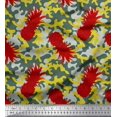 thumbnail image 1 of Soimoi Viscose Chiffon Fabric Camouflage Texture & Pine Fruits Decor Fabric Printed Yard 42 Inch Wide, 1 of 1