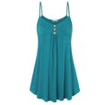 thumbnail image 3 of Women Sleeveless Spaghetti Strap Double Breasted Plain Shift Dress, 3 of 6