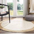thumbnail image 2 of Natural Farmhouse Inner White Jute Round Rug Size 9 x 9 Feet ( 270 cm x 270 cm ), 2 of 3