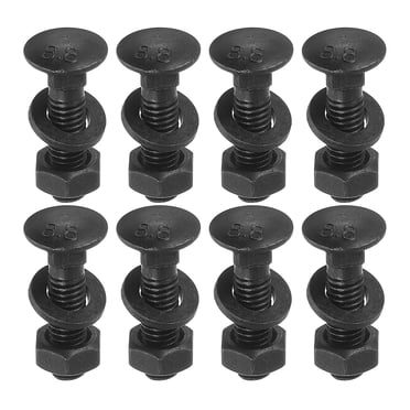 Unique Bargains Ensemble de Boulons de Chariot M6 x 20 mm, Ensemble de 25 Boulons de Chariot Vis Comprend des Rondelles et des Écrous - Acier au Carbone Oxyde Noir