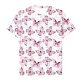 thumbnail image 1 of T-shirts Filles Manches Courtes Imprimé Papillons Décontracté Hauts Filles Rose 6-7 Ans, 1 of 4