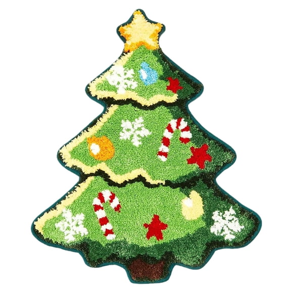 RKSTN Polyester Carpet Christmas Tree Bathroom Mat Absorbent And Easy To Dry Non-slip Bathroom Mat Carpet
