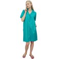 thumbnail image 4 of Bimba Chemise de Nuit pour Femme à Col Cranté Turquoise Robe de Nuit avec Poches-16, 4 of 6