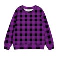 thumbnail image 4 of Rabais Chandail à Capuchon pour Bébé Filles Col Rond Chandail Surdimensionné Mode Enfants Manches Longues Hauts à Enfiler 1-12 Ans Chandail à Manches Longues pour Tout-Petit Violet 7-8T, 4 of 5