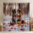 thumbnail image 1 of Cute Dog Window Drapes Block 30%-50% Light,Red Rose Blossoms Kitchen Window Treatments 42Wx63L Inches,Cartoon Animals Decor Window Curtains, 1 of 6