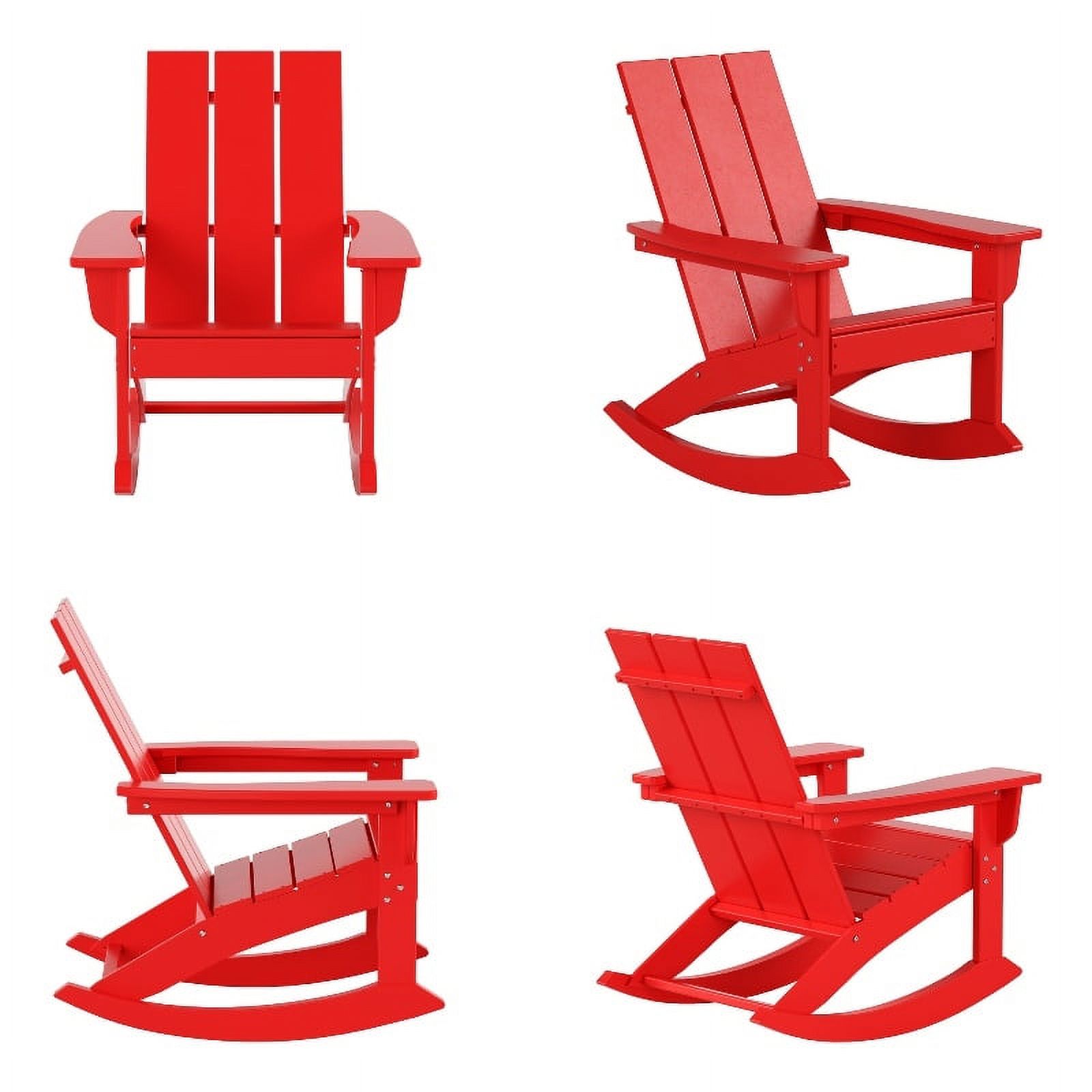Palms Chaises Berçantes Modernes Adirondack en Plastique pour Extérieur (Ensemble de 4)