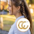 thumbnail image 3 of Women Earrings Decorations Simple Style Simple Stainless Steel Ladies Piercing Ear Hoops Girl Ears Studs Fashion Decor Accessory Golden, 3 of 7