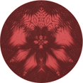thumbnail image 1 of Ahgly Company Tapis d'Intérieur Ronds Transitionnels Rouges Lavables à la Machine, 5 Pieds Rond, 1 of 7