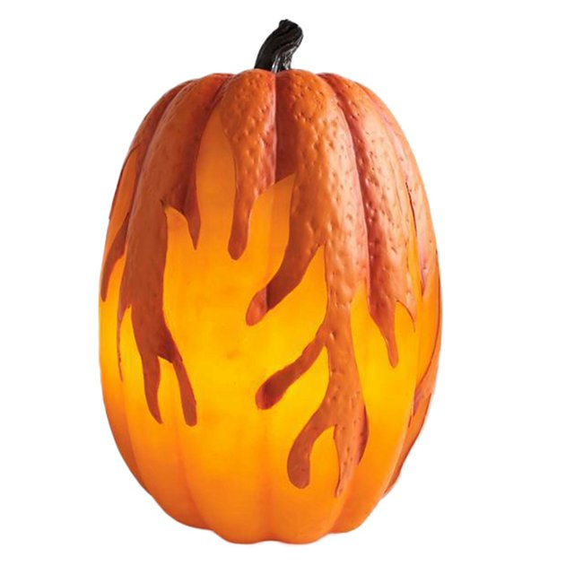 Gupgi Halloween Pumpkin Light, Resin Light Up Battery Operated 3D LED Lighted Pumpkin Lamp