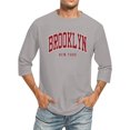 thumbnail image 3 of T-Shirts pour Hommes Manches 3/4 Col Ras du Cou Confortable Coupe Dégradé Gris Haut d'Automne Taille TTTG, 3 of 4