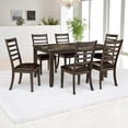 thumbnail image 3 of Cosmic Homes 7-Piece Dining Table Set for 6 – Black & Brown, Wooden Kitchen Table with Faux Leather Chairs, 3 of 7