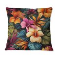 thumbnail image 3 of Designart "Vibrant Multicolor Hibiscus Paradise IV" Tropical Throw Pillow - Traditional Pillow For Couch - Insert And Pillows Covers For Bedroom Decor, 3 of 5