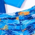 thumbnail image 4 of Akiihool Boy Rash Guard Long Sleeve Boys Two Piece Rash Guard and Swim Trunks Outfit Set Kids Short Sleeve Swimsuit (Blue,18-24 Months), 4 of 4