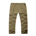 thumbnail image 4 of Mens Loose Cargo Pants Casual Elastic Waist Solid Color Straight Leg Work Pants, 4 of 6