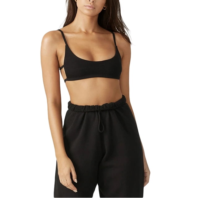 Gupgi Women Ribbed Tank Top Sport Cami Super Short Open Back Vest Tight Bralette Crop Top