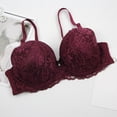 thumbnail image 2 of Womens Bras Middle Age Front Closure Lace Wireless Bra With Adjustable Straps Plus Size Brassiere Femme Red 90C, 2 of 7